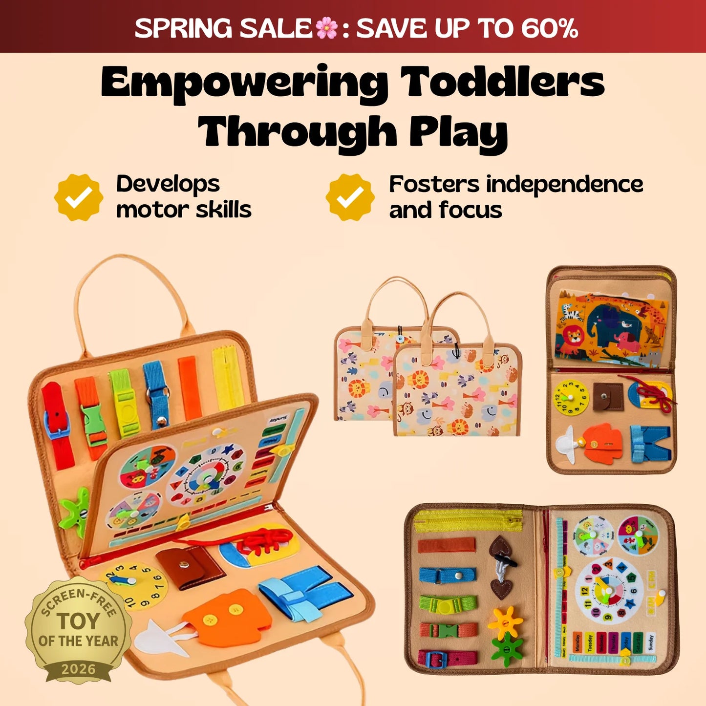 Brainibee™ Montessori Busy Board